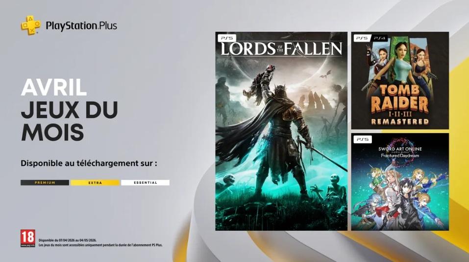 PlayStation Plus : Lara Croft et Lords of the Fallen au menu d’avril