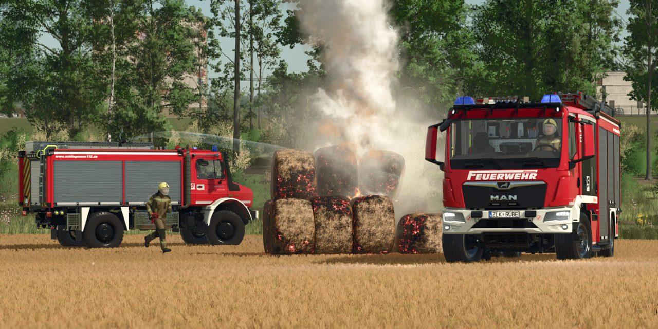 Farming Simulator 25 : les pompiers débarquent à la ferme gratuitement